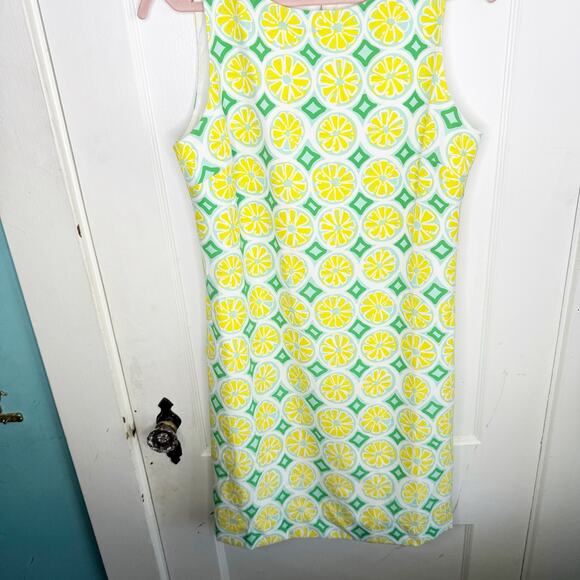 Sail to Sable STS Lemon Print Sleeveless Shift Dress Yellow Bright Novelty M - Picture 6 of 12